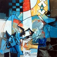 Ashkal, 18 x 18 Inch, Acrylic on Canvas, Figurative Painting, AC-ASH-339